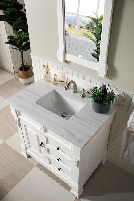 Brookfield 36" Single Bathroom Vanity in Bright White Single Bathroom Vanity James Martin Vanities 