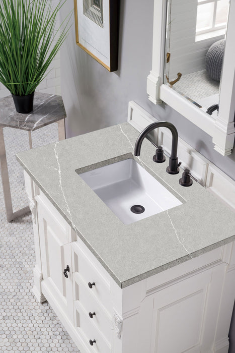 Brookfield 36" Single Bathroom Vanity in Bright White Single Bathroom Vanity James Martin Vanities Lime Delight Quartz 