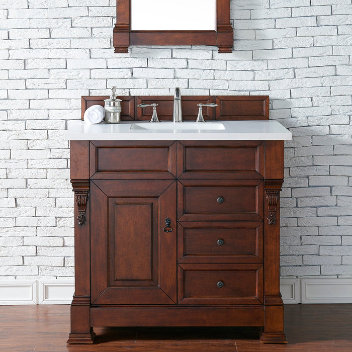 Brookfield 36" Single Bathroom Vanity in Warm Cherry Single Bathroom Vanity James Martin Vanities Select Your Top 