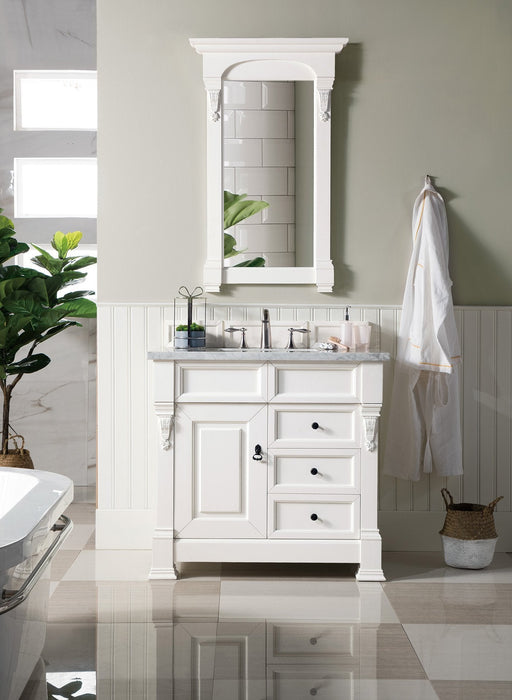 Brookfield 36" Single Bathroom Vanity in Bright White Single Bathroom Vanity James Martin Vanities 