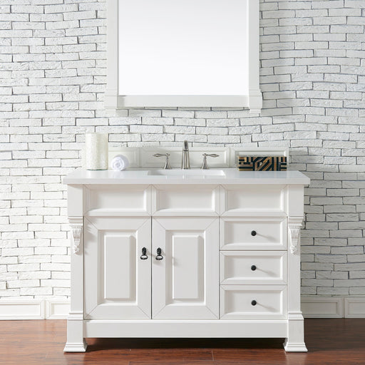 Brookfield 48" Single Bathroom Vanity in Bright White Single Bathroom Vanity James Martin Vanities Select Your Top 