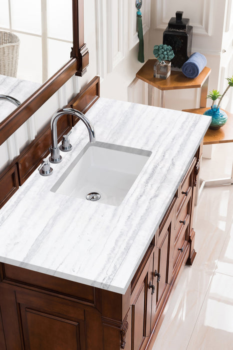 Brookfield 48" Single Bathroom Vanity in Warm Cherry Single Bathroom Vanity James Martin Vanities Eternal Marfil Quartz 