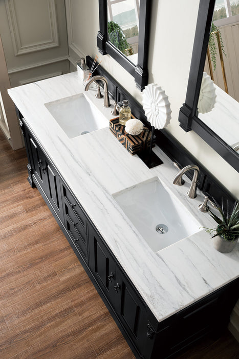 Brookfield 60" Double Bathroom Vanity in Antique Black Single Bathroom Vanity James Martin Vanities Charcoal Soapstone Quartz 