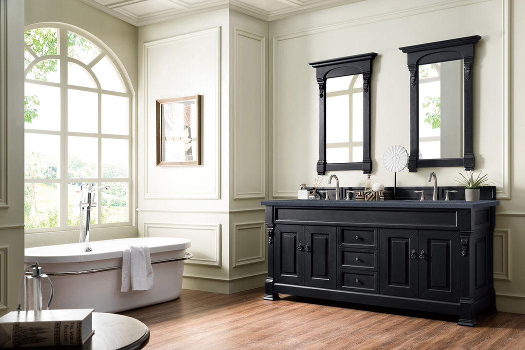 Brookfield 60" Double Bathroom Vanity in Antique Black Single Bathroom Vanity James Martin Vanities Eternal Jasmine Quartz 