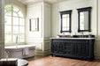 Brookfield 60" Double Bathroom Vanity in Antique Black Single Bathroom Vanity James Martin Vanities Ethereal Noctis Quartz 