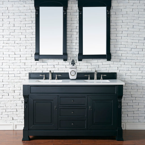 Brookfield 60" Double Bathroom Vanity in Antique Black Single Bathroom Vanity James Martin Vanities Select Your Top 