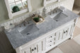 Brookfield 60" Double Bathroom Vanity in Bright White Single Bathroom Vanity James Martin Vanities Charcoal Soapstone Quartz 