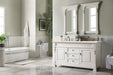 Brookfield 60" Double Bathroom Vanity in Bright White Single Bathroom Vanity James Martin Vanities Eternal Marfil Quartz 