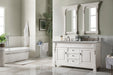 Brookfield 60" Double Bathroom Vanity in Bright White Single Bathroom Vanity James Martin Vanities Eternal Serena Quartz 