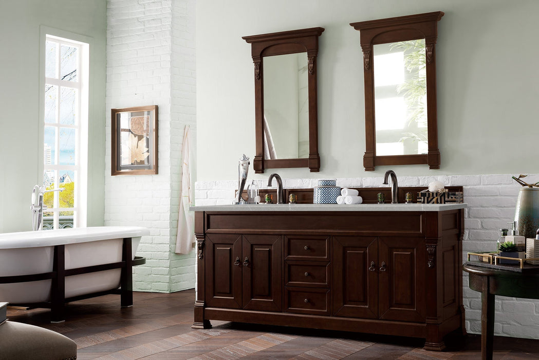 Brookfield 60" Double Bathroom Vanity in Burnished Mahogany