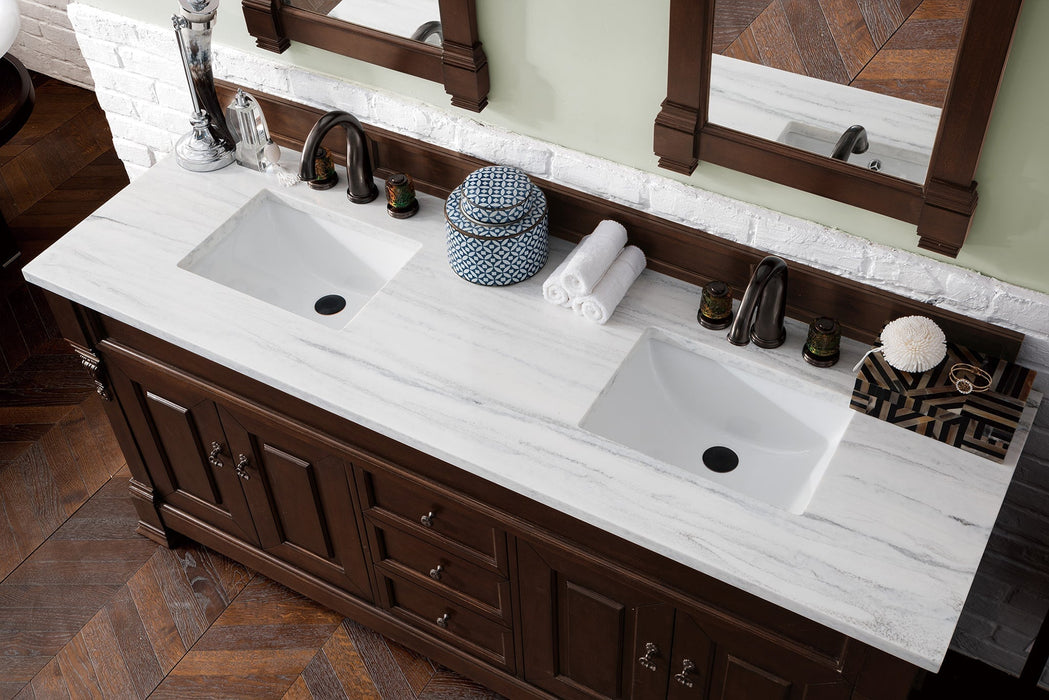 Brookfield 60" Double Bathroom Vanity in Burnished Mahogany