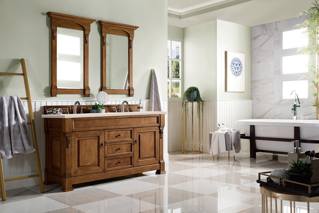 Brookfield 60" Double Bathroom Vanity in Country Oak