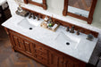 Brookfield 60" Double Bathroom Vanity in Warm Cherry Single Bathroom Vanity James Martin Vanities Eternal Serena Quartz 