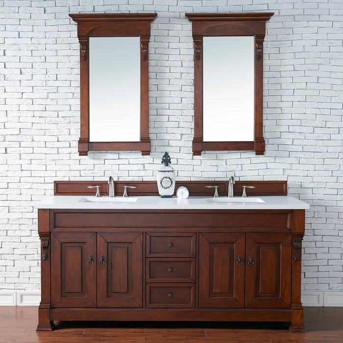 Brookfield 60" Double Bathroom Vanity in Warm Cherry Single Bathroom Vanity James Martin Vanities Select Your Top 