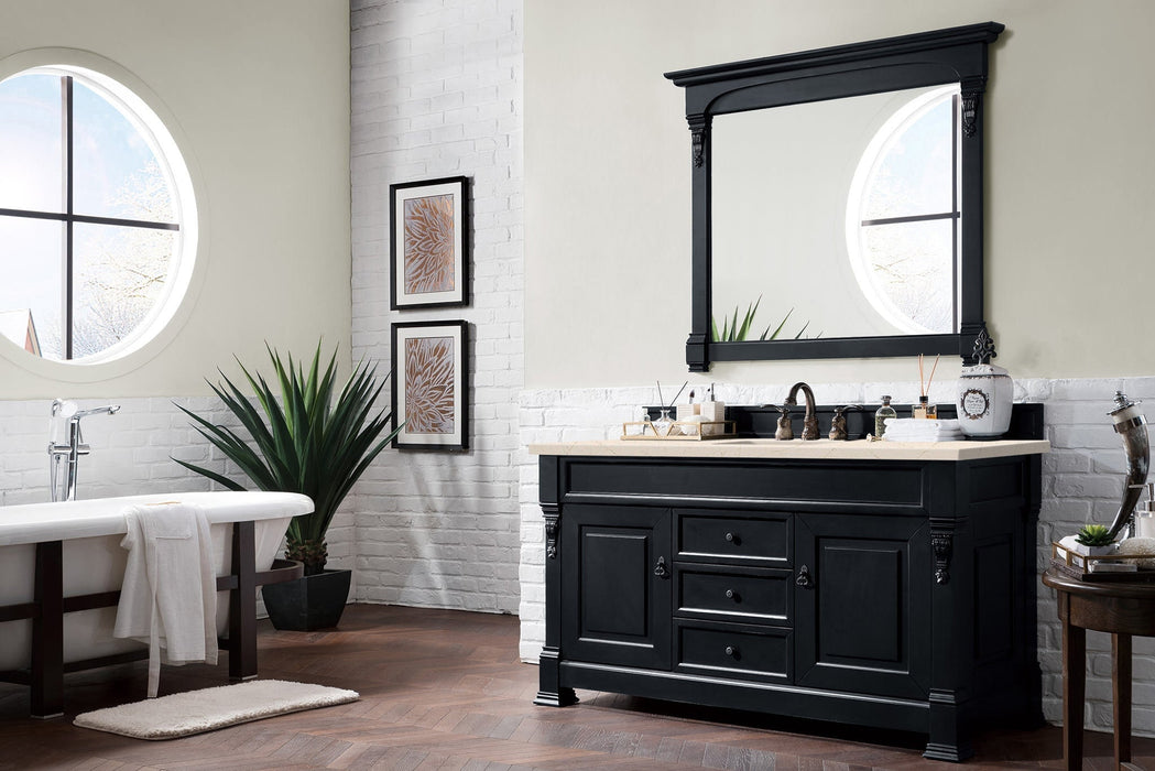 Brookfield 60" Single Bathroom Vanity in Antique Black Single Bathroom Vanity James Martin Vanities Eternal Serena Quartz 