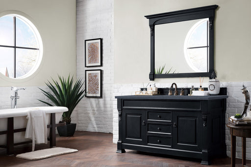 Brookfield 60" Single Bathroom Vanity in Antique Black Single Bathroom Vanity James Martin Vanities Arctic Fall Solid Surface 