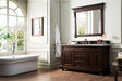 Brookfield 60" Single Bathroom Vanity in Burnished Mahogany Single Bathroom Vanity James Martin Vanities Ethereal Noctis Quartz 