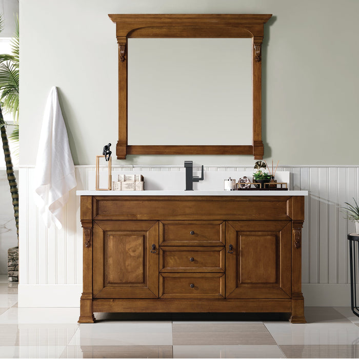 Brookfield 60" Single Bathroom Vanity in Country Oak