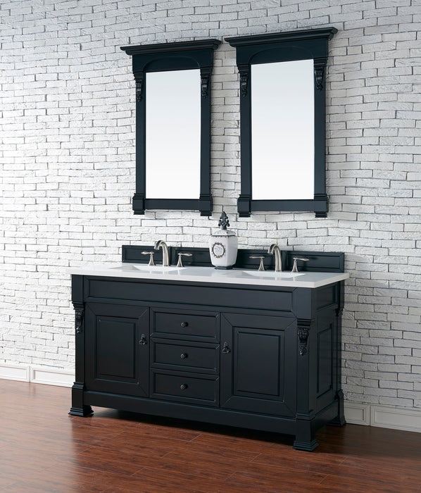 Brookfield 72" Double Bathroom Vanity in Antique Black Single Bathroom Vanity James Martin Vanities Carrara White Marble 