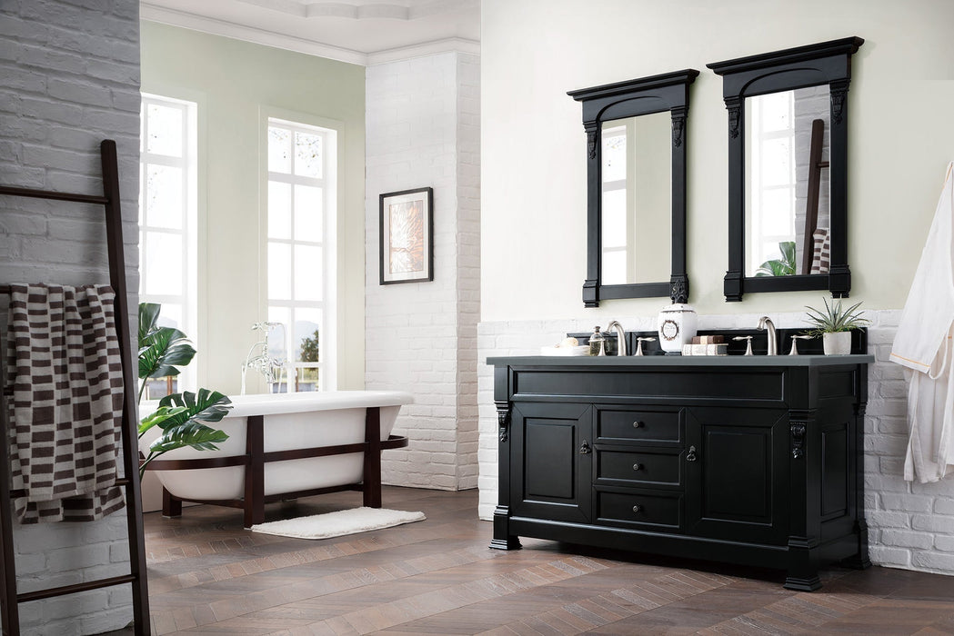 Brookfield 72" Double Bathroom Vanity in Antique Black Single Bathroom Vanity James Martin Vanities Charcoal Soapstone Quartz 