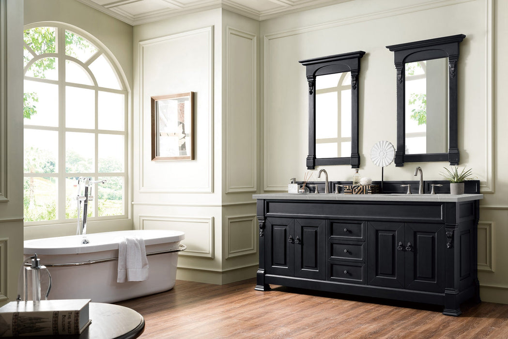 Brookfield 72" Double Bathroom Vanity in Antique Black