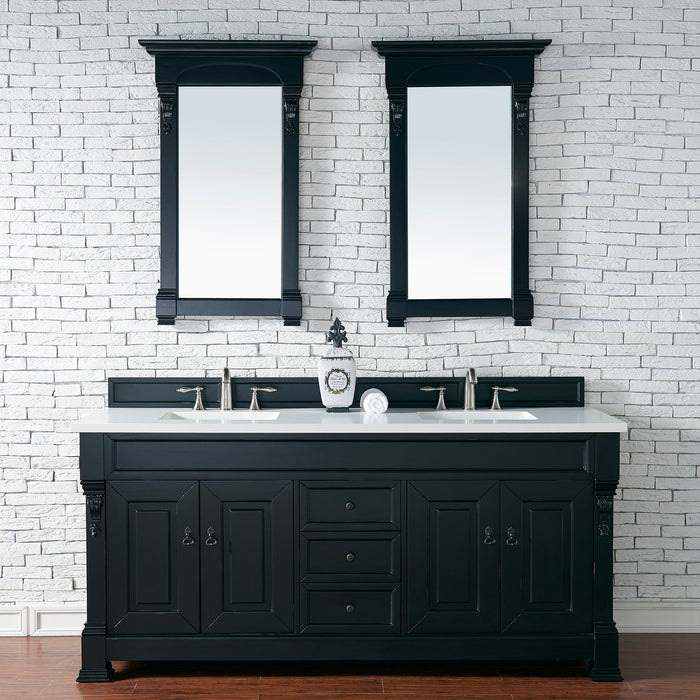 Brookfield 72" Double Bathroom Vanity in Antique Black Single Bathroom Vanity James Martin Vanities Select Your Top 