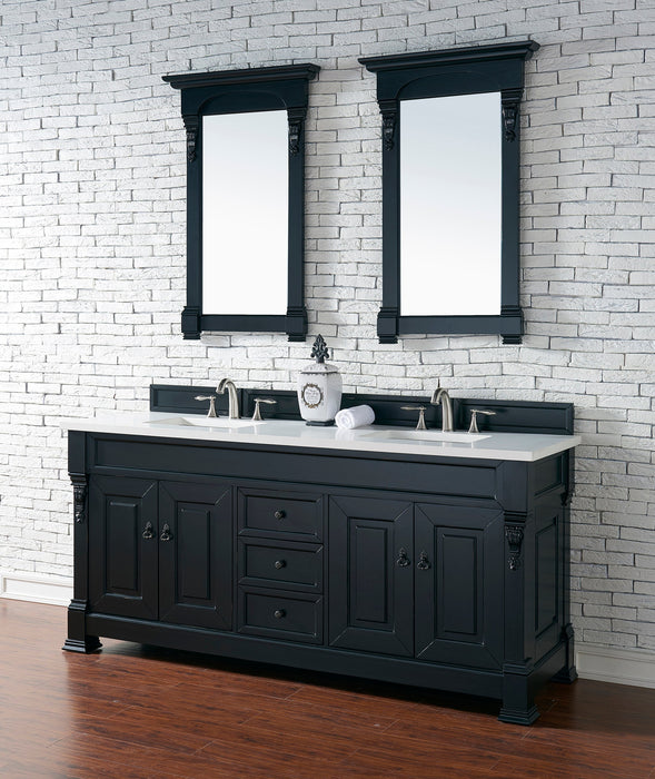 Brookfield 72" Double Bathroom Vanity in Antique Black