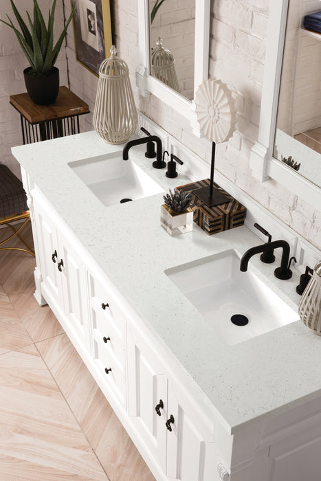 Brookfield 72" Double Bathroom Vanity in Bright White Single Bathroom Vanity James Martin Vanities 