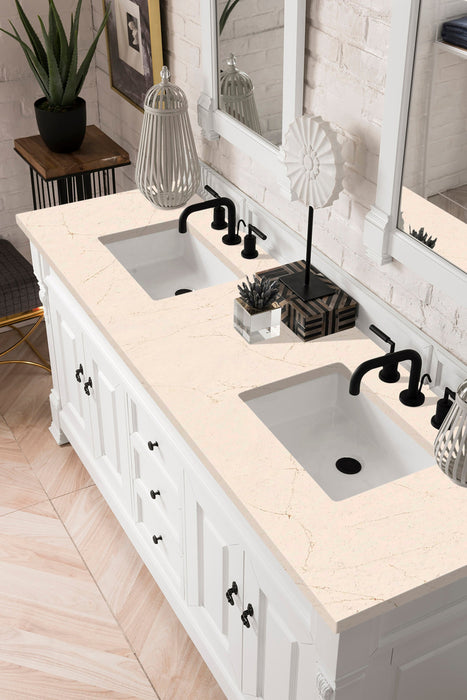 Brookfield 72" Double Bathroom Vanity in Bright White Single Bathroom Vanity James Martin Vanities 