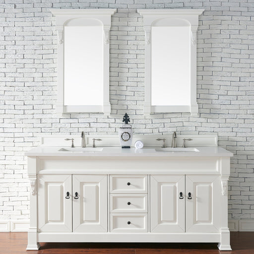 Brookfield 72" Double Bathroom Vanity in Bright White Single Bathroom Vanity James Martin Vanities Select Your Top 