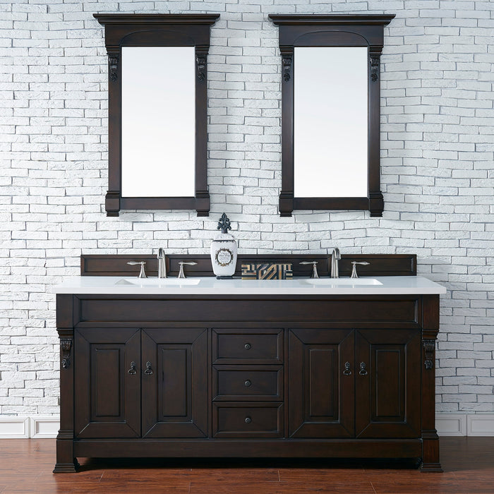 Brookfield 72" Double Bathroom Vanity in Burnished Mahogany Single Bathroom Vanity James Martin Vanities Select Your Top 