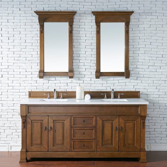 Brookfield 72" Double Bathroom Vanity in Country Oak Single Bathroom Vanity James Martin Vanities Select Your Top 