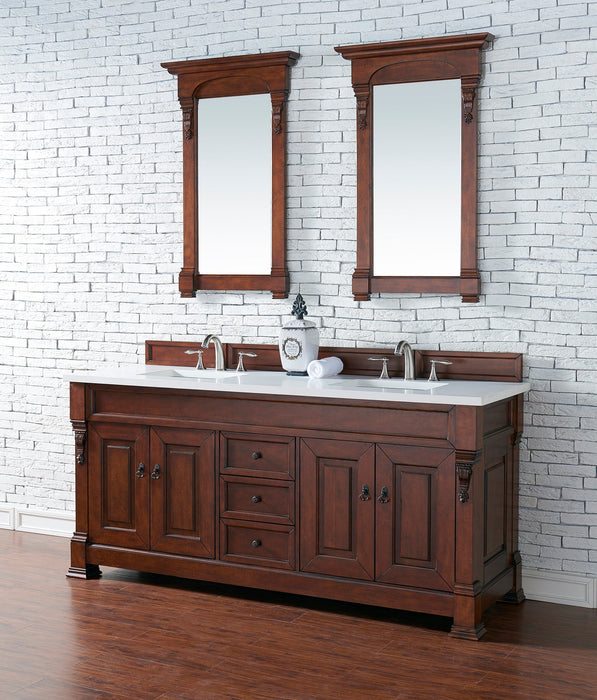 Brookfield 72" Double Bathroom Vanity in Warm Cherry