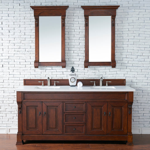 Brookfield 72" Double Bathroom Vanity in Warm Cherry Single Bathroom Vanity James Martin Vanities Select Your Top 