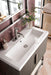 Columbia 31.5" Single Vanity, Ash Gray, Brushed Nickel, w/ White Glossy Composite Stone Top - Luxe Vanity & Tub