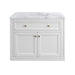 Chicago 36" Single Bathroom Vanity Glossy White Single Bathroom Vanity James Martin Vanities Ethereal Noctis Quartz 