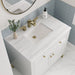 Chicago 36" Single Bathroom Vanity Glossy White Single Bathroom Vanity James Martin Vanities Eternal Serena Quartz 