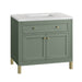 Chicago 36" Single Bathroom Vanity in Smokey Celadon Single Bathroom Vanity James Martin Vanities Eternal Jasmine Pearl Quartz 