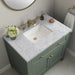 Chicago 36" Single Bathroom Vanity in Smokey Celadon Single Bathroom Vanity James Martin Vanities Victorian Silver Quartz 