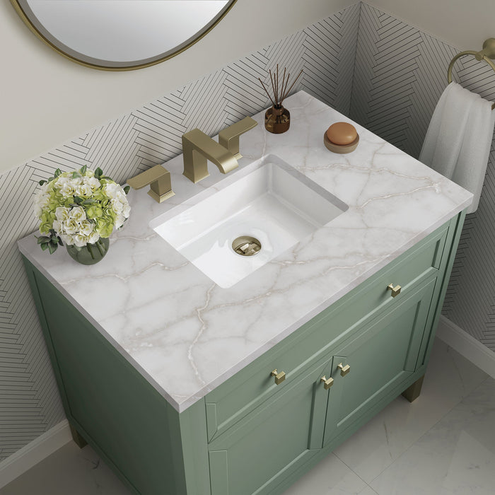 Chicago 36" Single Bathroom Vanity in Smokey Celadon