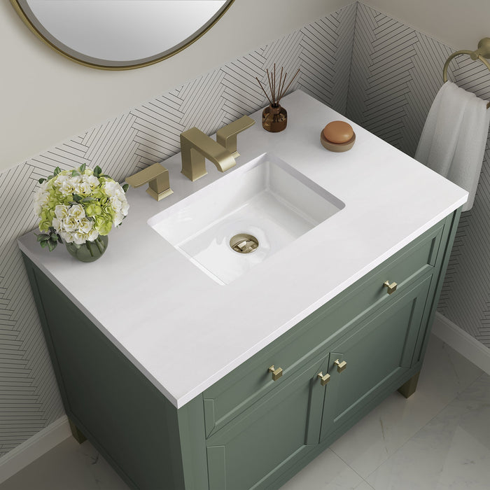 Chicago 36" Single Bathroom Vanity in Smokey Celadon