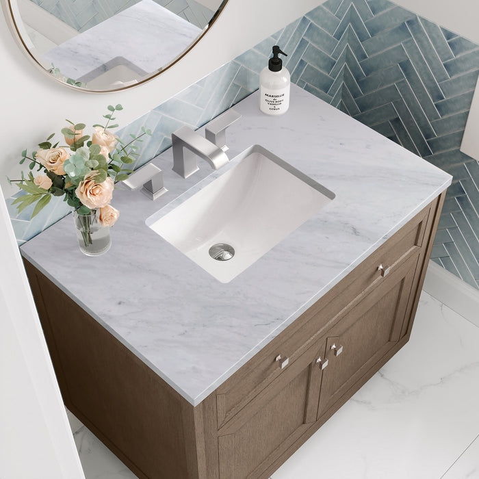 Chicago 36" Single Bathroom Vanity Whitewashed Walnut