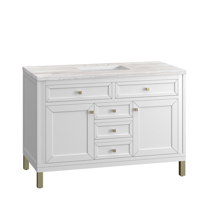 Chicago 48" Single Bathroom Vanity in Glossy White Single Bathroom Vanity James Martin Vanities 