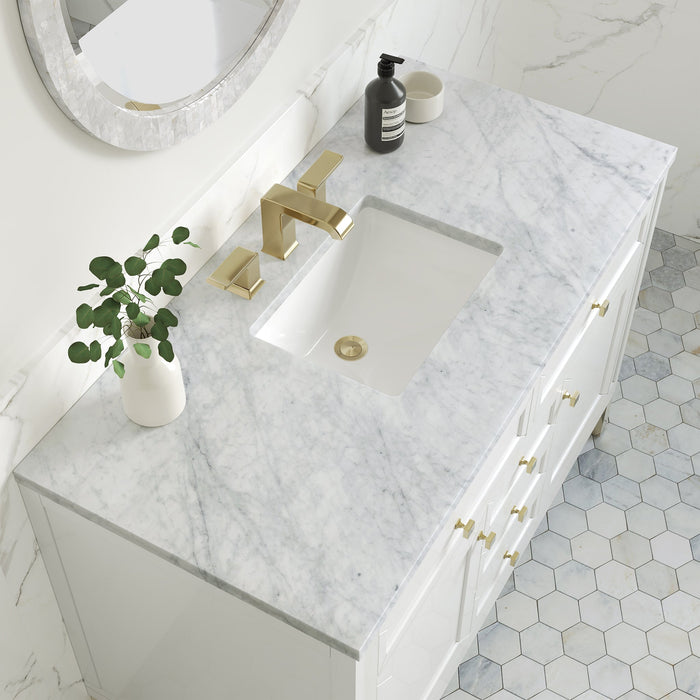 Chicago 48" Single Bathroom Vanity in Glossy White Single Bathroom Vanity James Martin Vanities Lime Delight Quartz 