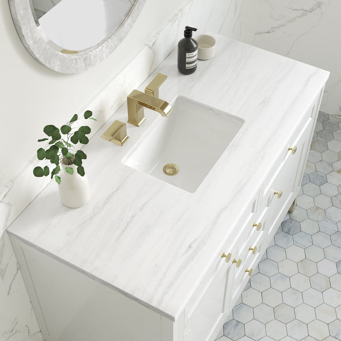 Chicago 48" Single Bathroom Vanity in Glossy White Single Bathroom Vanity James Martin Vanities 