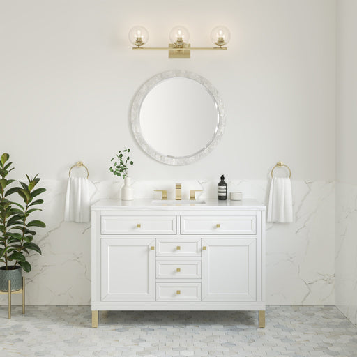 Chicago 48" Single Bathroom Vanity in Glossy White Single Bathroom Vanity James Martin Vanities 