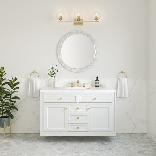 Chicago 48" Single Bathroom Vanity in Glossy White Single Bathroom Vanity James Martin Vanities 