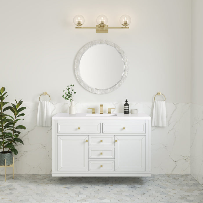 Chicago 48" Single Bathroom Vanity in Glossy White Single Bathroom Vanity James Martin Vanities 