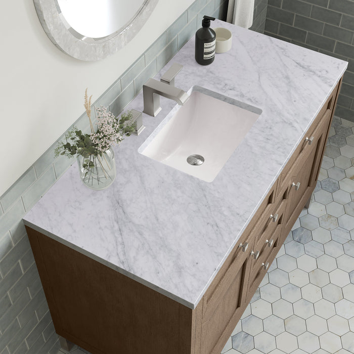 Chicago 48" Single Bathroom Vanity in Whitewashed Walnut