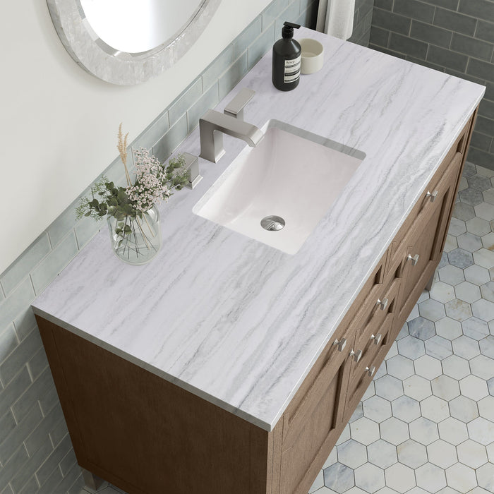 Chicago 48" Single Bathroom Vanity in Whitewashed Walnut